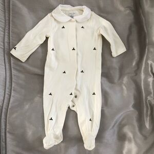 Ralph Lauren Cream Baby One Piece with  Holly leaf Accents Size  3 Months